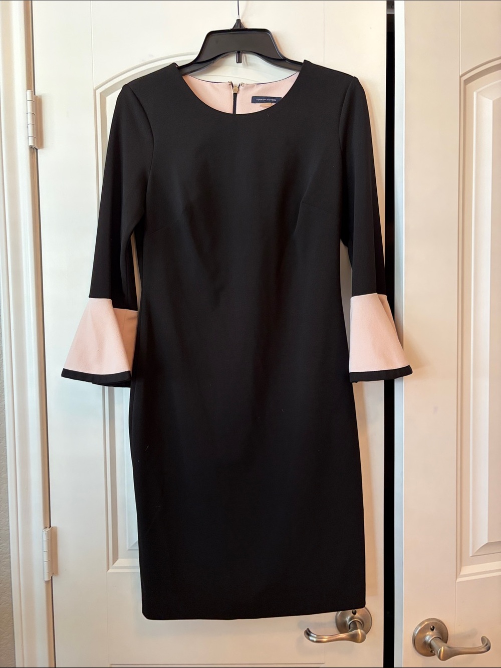 Tommy Hilfiger Black Dress with Pink Bell Cuffs
